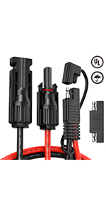 SAE 어댑터 케이블 10 AWG 24에 대한 MC4는 1 PC SAE 극성반전 어뎁터 커넥터로 조금씩 움직입니다
